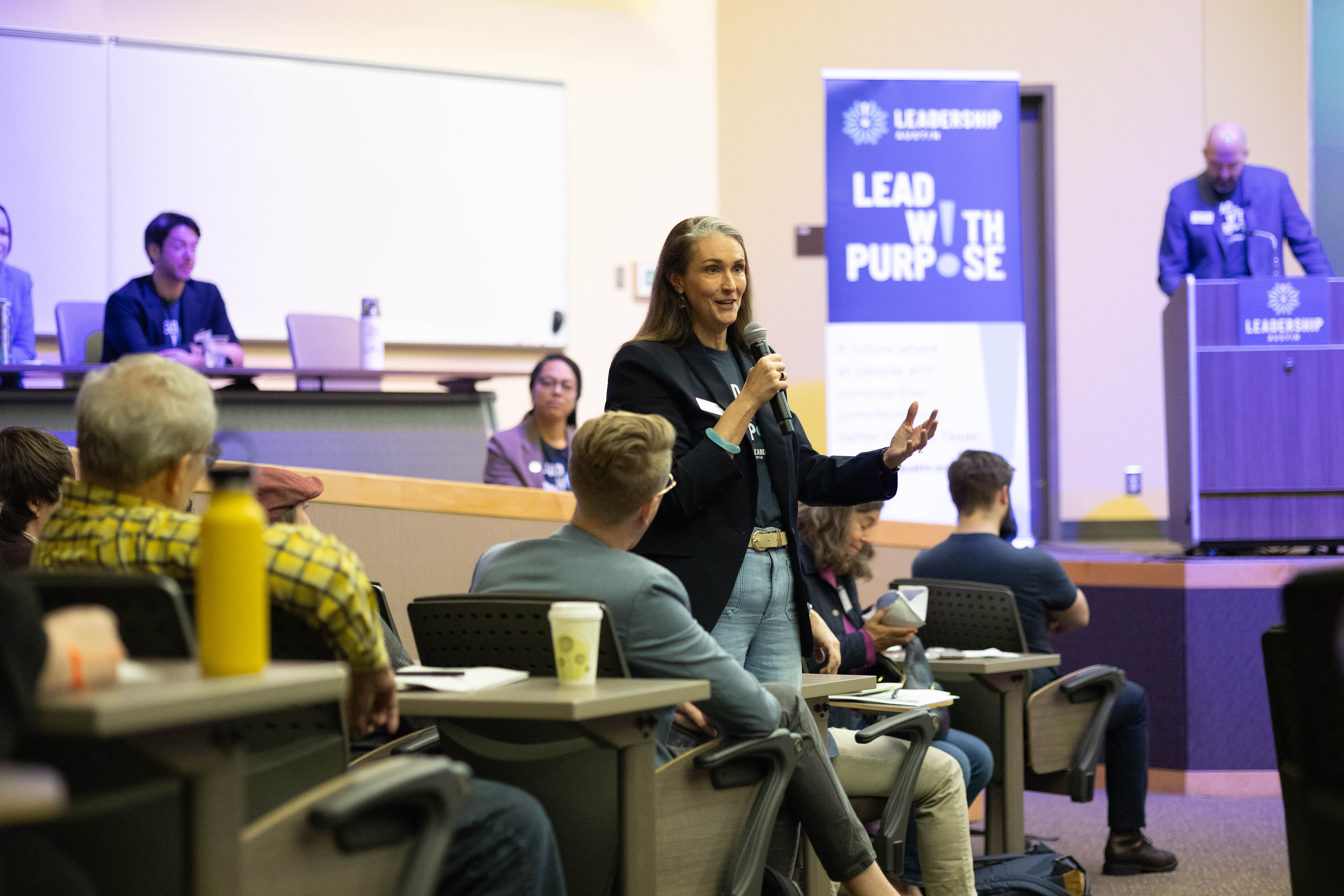 Live synthesis on stage at Leadership Austin